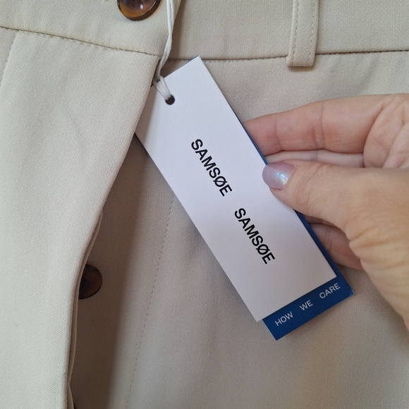 NWT Samsoe Samsoe Erika Skirt Midi Cream Button Down Closure Womens Size M - Picture 4 of 11